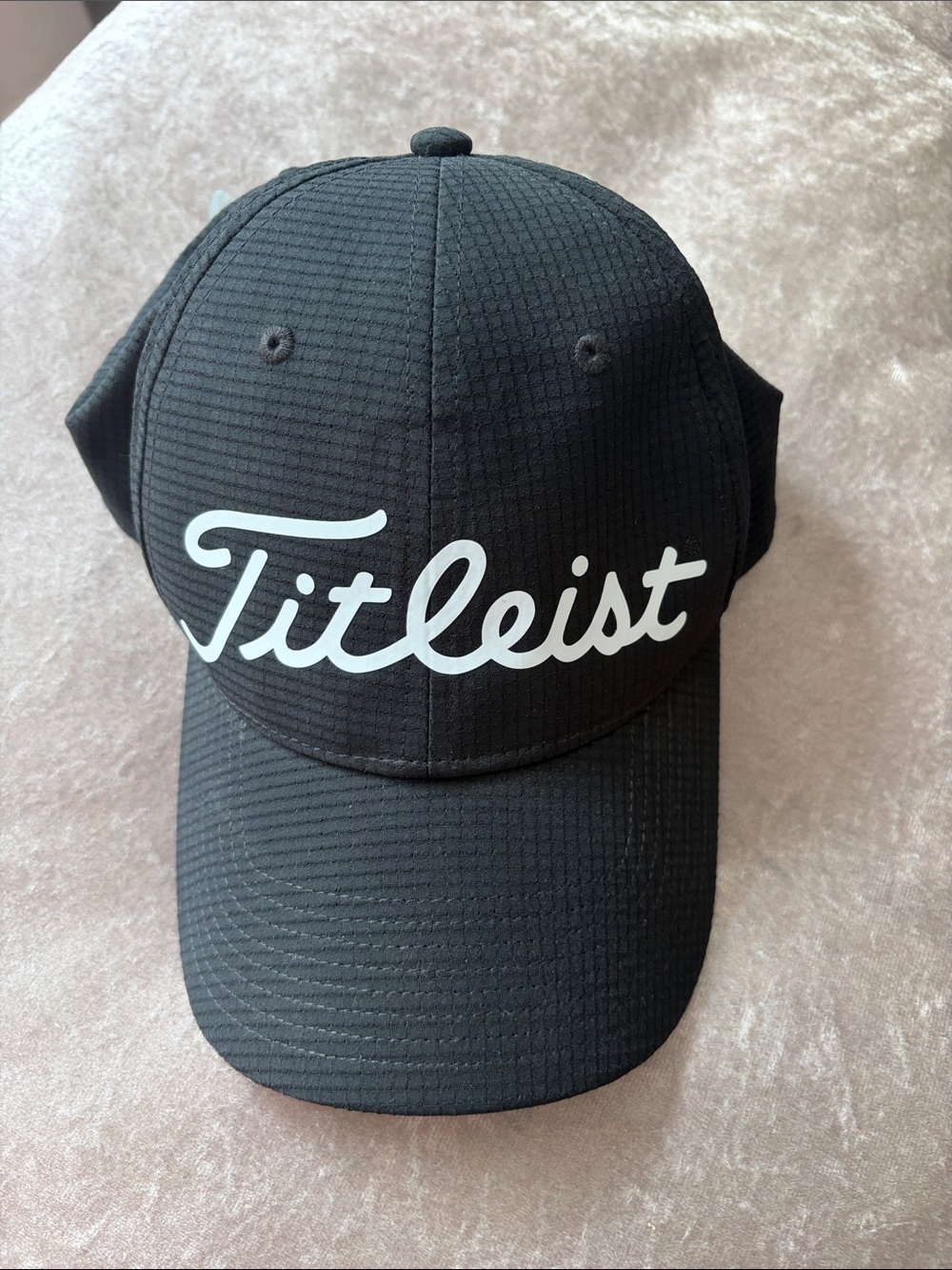 Titleist Black Cap with White Script Logo